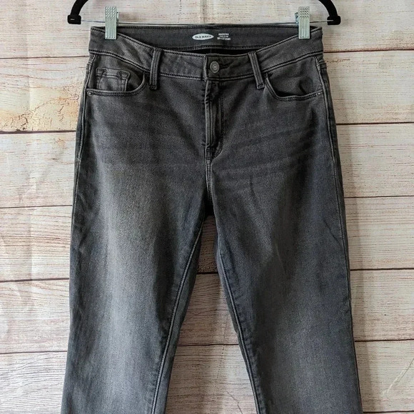 Old Navy Rockstar Women's Size 4 Super Skinny Built In Warm Jeans Charcoal - Picture 2 of 11